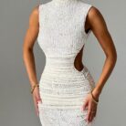 Artemis Midi Dress - Ivory - Sassygrove