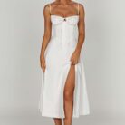 Delilah Midi Dress - Ivory - Sassygrove
