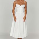 Delilah Midi Dress - Ivory - Sassygrove