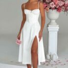 Delilah Midi Dress - Ivory - Sassygrove