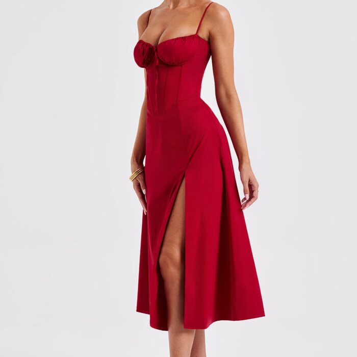 deanna-midi-dress-red-dress-babyboo-fashion-31287889723455 Delilah Midi Dress - Red - Sassygrove