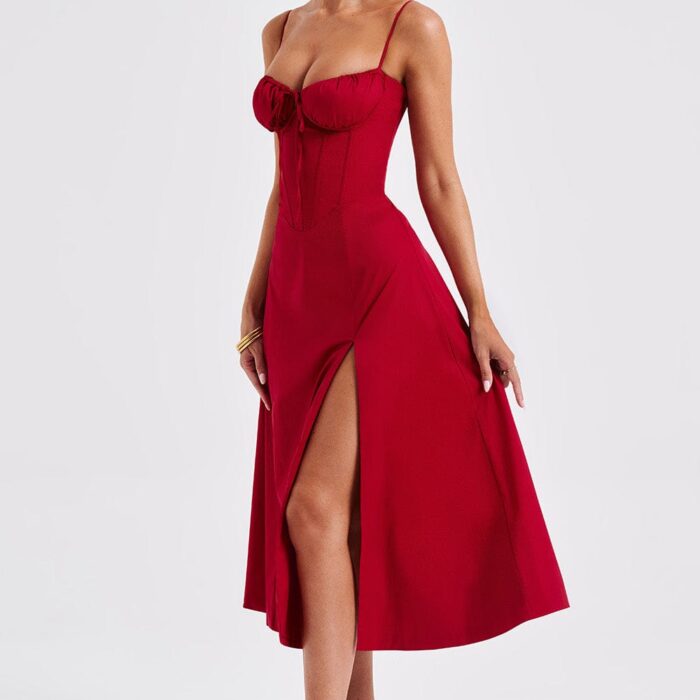 deanna-midi-dress-red-dress-babyboo-fashion-31287889854527 Delilah Midi Dress - Red - Sassygrove
