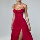 Delilah Midi Dress - Red - Sassygrove
