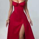 Delilah Midi Dress - Red - Sassygrove