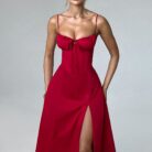 Delilah Midi Dress - Red - Sassygrove
