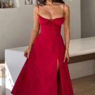 Delilah Midi Dress - Red - Sassygrove
