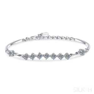 Delicate Nine Stars Adjustable Moissanite Bracelet Ana - Sassygrove