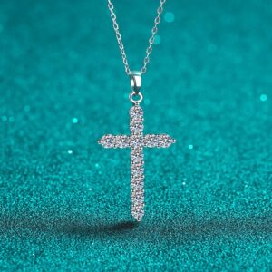 Divine Cross Shaped Moissanite Necklace Bry - Sassygrove