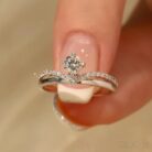 Half Carat Moissanite Sterling Silver Crown Engagment Ring Adalyn - Sassygrove