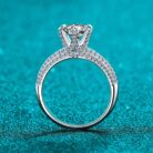Half Wall Round Cut Moissanite Engagement Ring Dot - Sassygrove