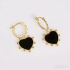 Heart Shaped 18K Gold Plated Sterling Silver Hoop Earrings Avery - Sassygrove