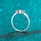 Heart Shaped Moissanite Bow Ring Jax - Sassygrove