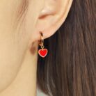 Heart Shaped Sterling Silver Retro Hoop Earrings Una - Sassygrove