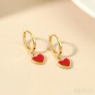 Heart Shaped Sterling Silver Retro Hoop Earrings Una - Sassygrove
