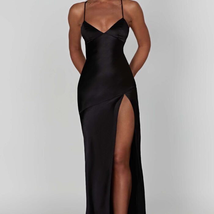 Ruby Radiance Maxi Dress-Black - Sassygrove