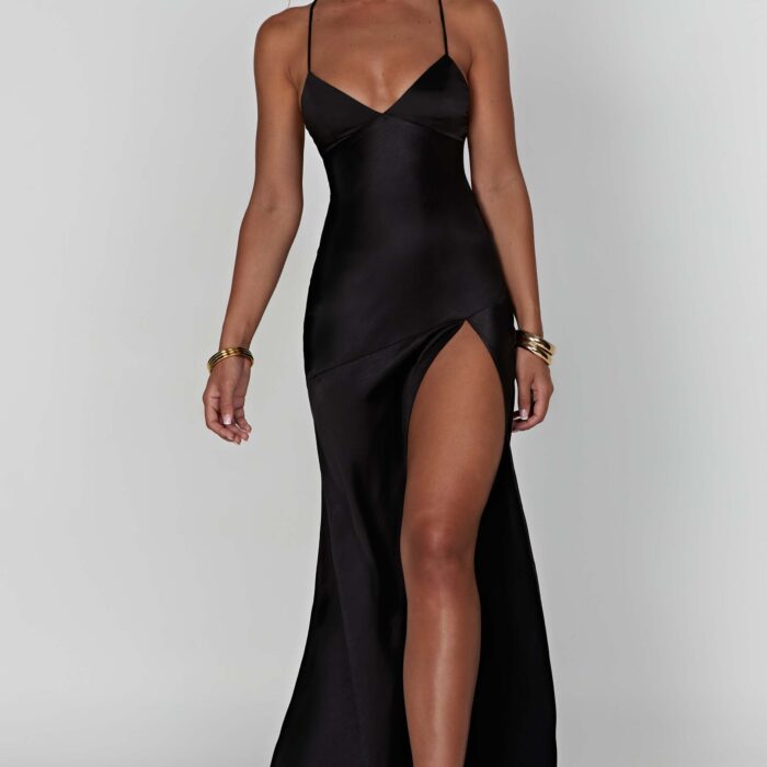 Ruby Radiance Maxi Dress-Black - Sassygrove