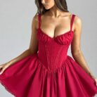 Josie Mini Dress - Red - Sassygrove