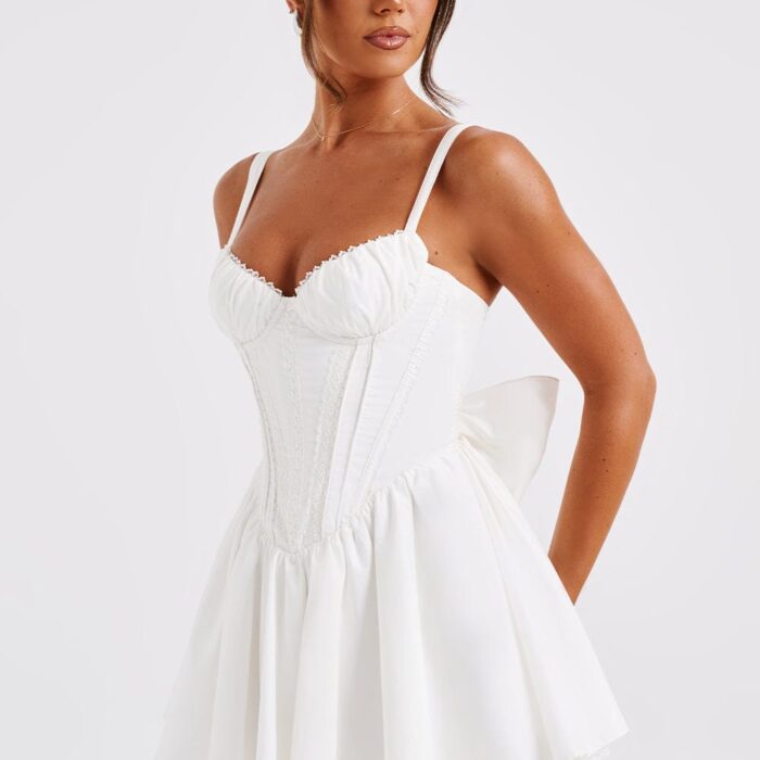 Josie Mini Dress - White - Sassygrove