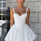 Josie Mini Dress - White - Sassygrove