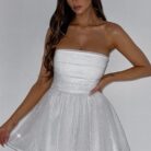 Melinda Mini Dress - Ivory Sparkle - Sassygrove