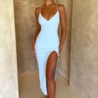 Kiara Midi Dress - Light Blue - Sassygrove