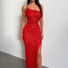 KYALA MAXI DRESS - RED SEQUIN - Sassygrove