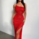 KYALA MAXI DRESS - RED SEQUIN - Sassygrove