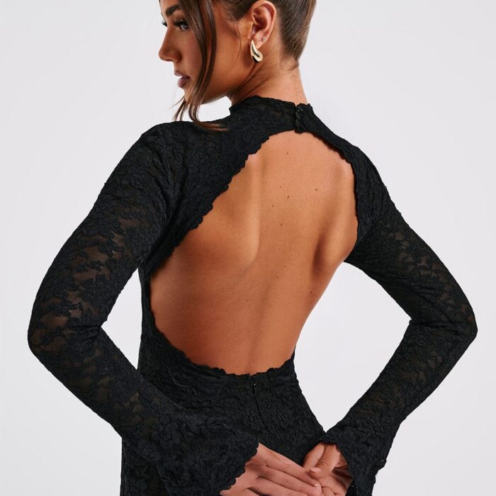 Leila Maxi Dress - Black - Sassygrove