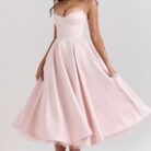 Madeline Midi Dress - Pink - Sassygrove