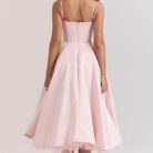 Madeline Midi Dress - Pink - Sassygrove