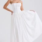 Margaret White Cotton Midi Sundress - Sassygrove