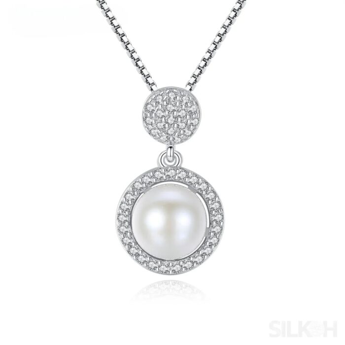 Micropaved Cubic Zirconia Sterling Silver Pearl Bridal Jewelry Set Ana - Sassygrove