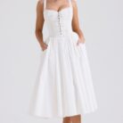 Mila Midi Dress - Ivory - Sassygrove