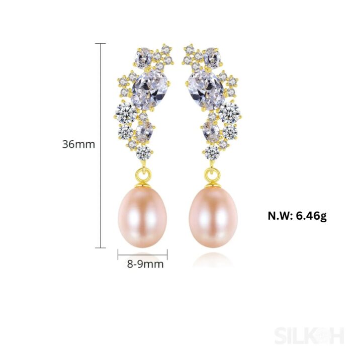 Natural Freshwater Sterling Silver Pearl Stud Earring Adalynn - Sassygrove