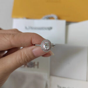 Oval Cut Moissanite Halo Engagement Ring Kay - Sassygrove