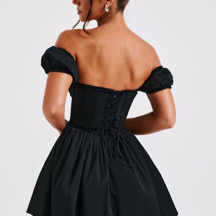 Phoebe Mini Dress-Black - Sassygrove