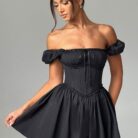 Phoebe Mini Dress-Black - Sassygrove