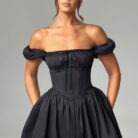 Phoebe Mini Dress-Black - Sassygrove