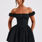 Phoebe Mini Dress-Black - Sassygrove