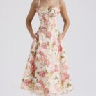 Rosalia Midi Sundress - Pink Peony - Sassygrove