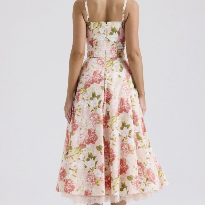Rosalia Midi Sundress - Pink Peony - Sassygrove