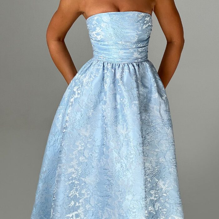 Sienna Midi Dress- Blue - Sassygrove