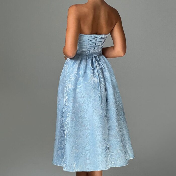 Sienna Midi Dress- Blue - Sassygrove
