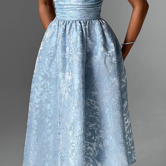 Sienna Midi Dress- Blue - Sassygrove