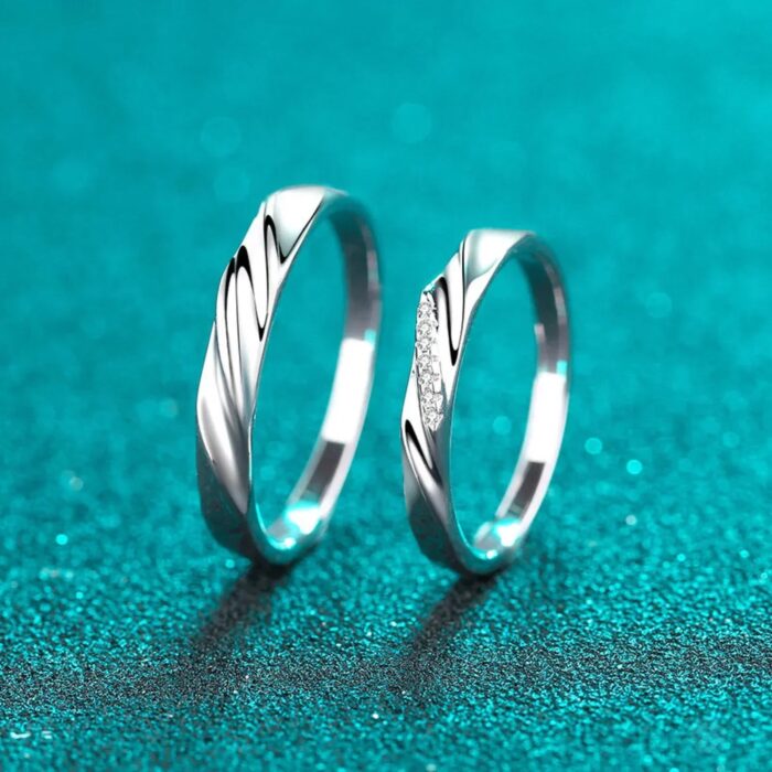 Simple Band Moissanite Promise Ring For Couple Liv - Sassygrove