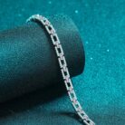 Square Box Chain Moissanite Bracelet Bea - Sassygrove
