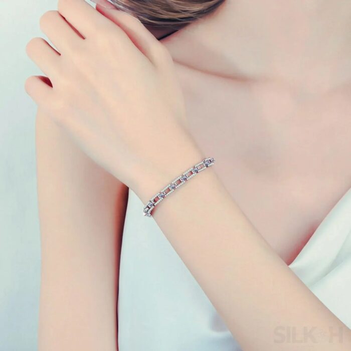 Square Box Chain Moissanite Bracelet Bea - Sassygrove