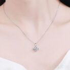 Square Shaped 925 Sterling Silver Moissanite Necklace Dee - Sassygrove