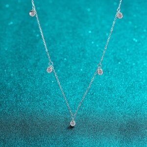 Star Clavicle 925 Sterling Silver Moissanite Necklace Cam - Sassygrove