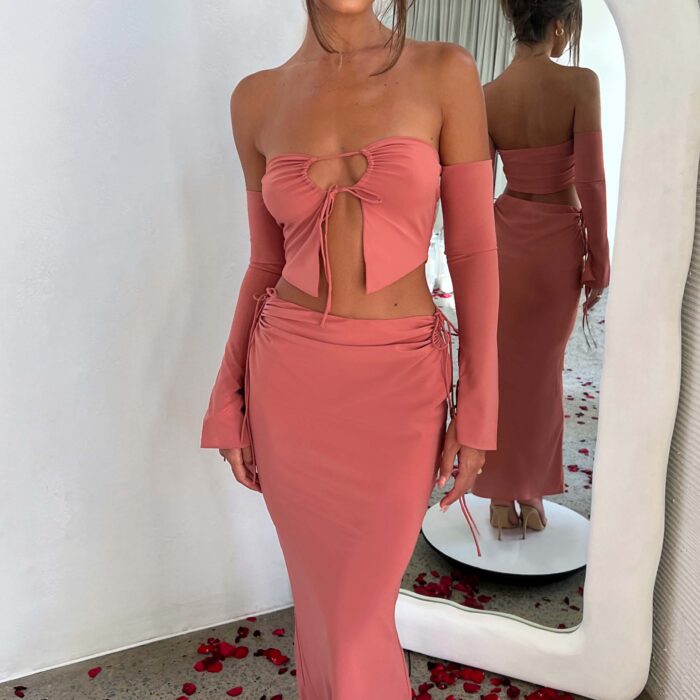 Tana Maxi Skirt - Rose Pink - Sassygrove